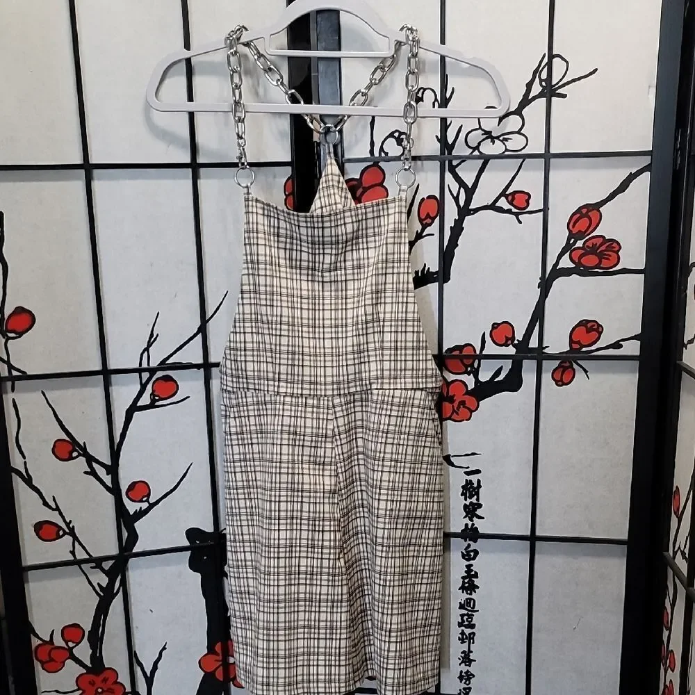 The Ragged Priest Check Chain Dress, Size Small, Detachable Front Straps
